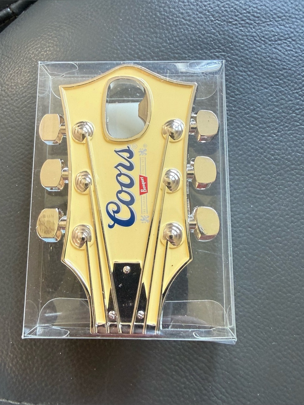 Coors Gold Guitar Head Bottle Opener - Gold